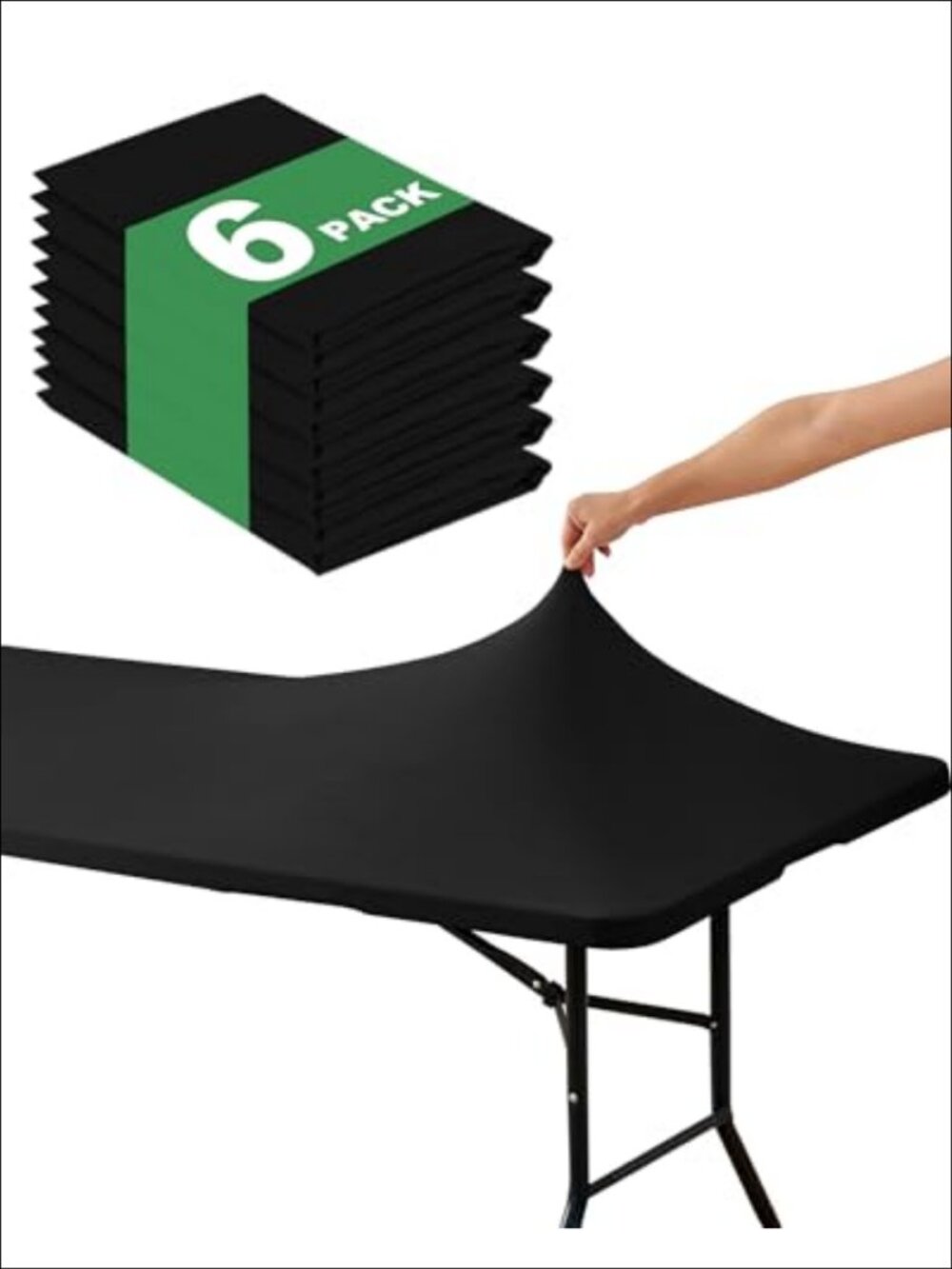 Fitted Elastic Tablecloth 6 Ft Rectangular Polyester Spandex Stretch Cover